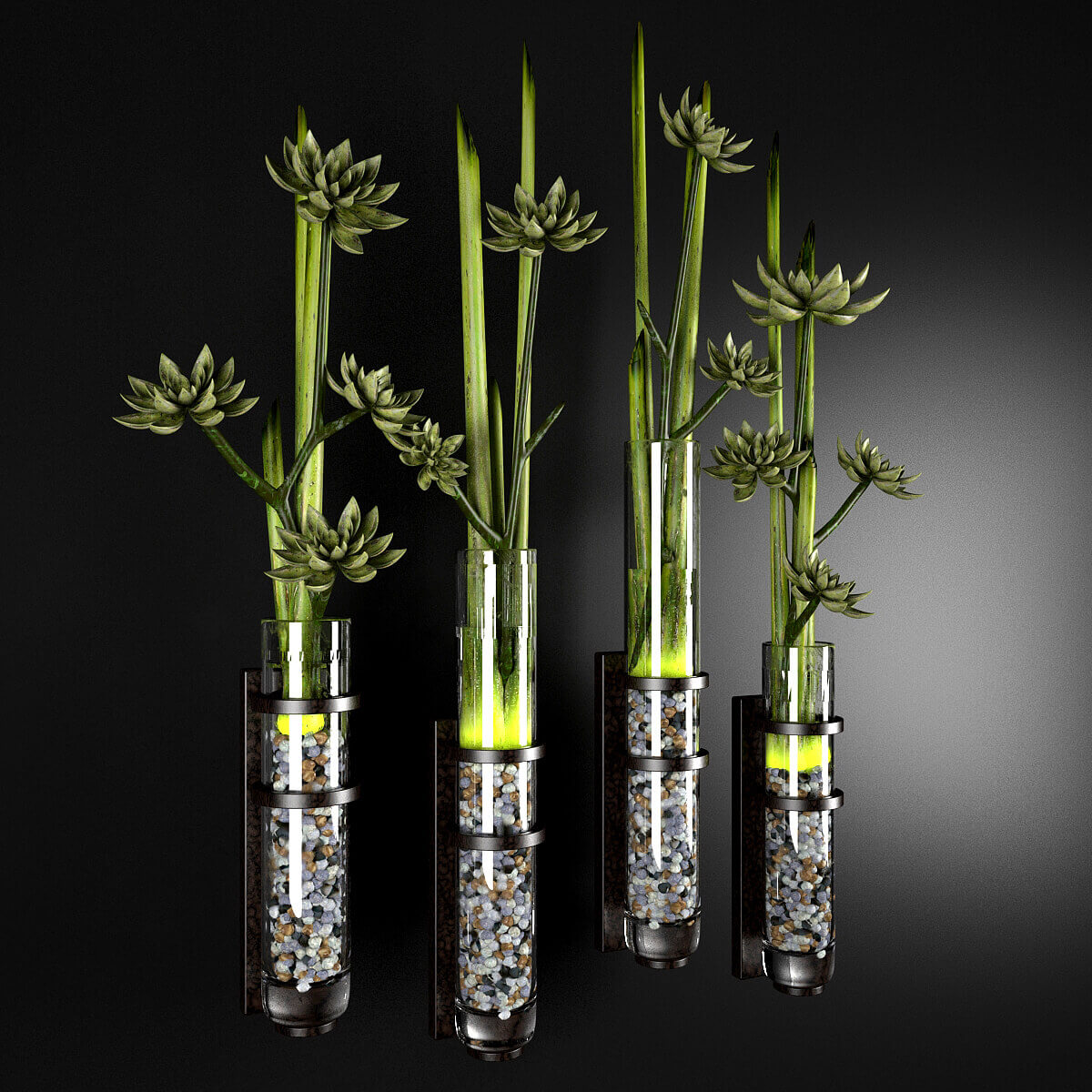 玻璃瓶中的样板植物3D模型（OBJ,FBX,MAX）