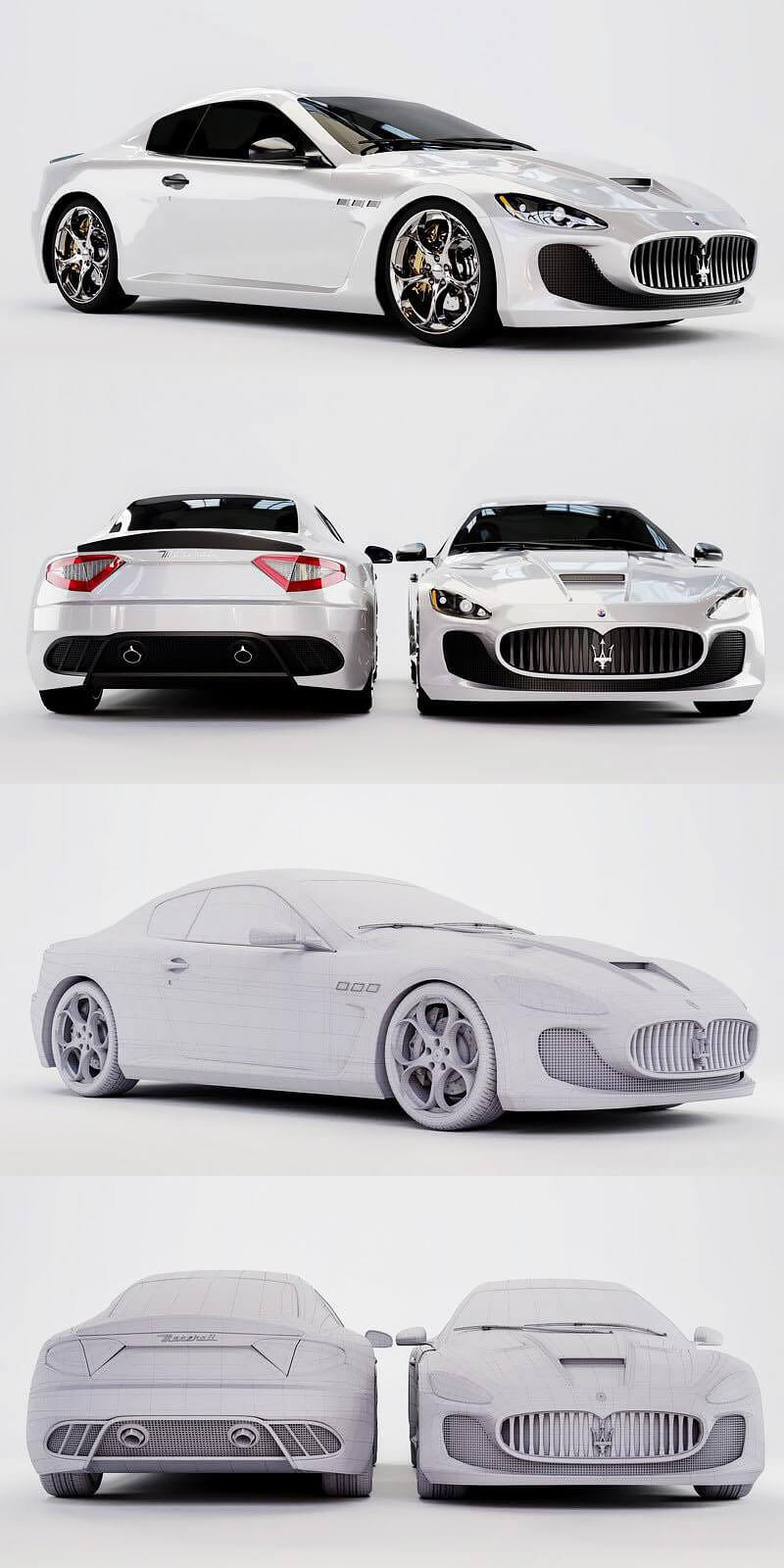 玛莎拉蒂 Granturismo 汽车跑车3D模型下载（C4D,OBJ,MAX,FBX）