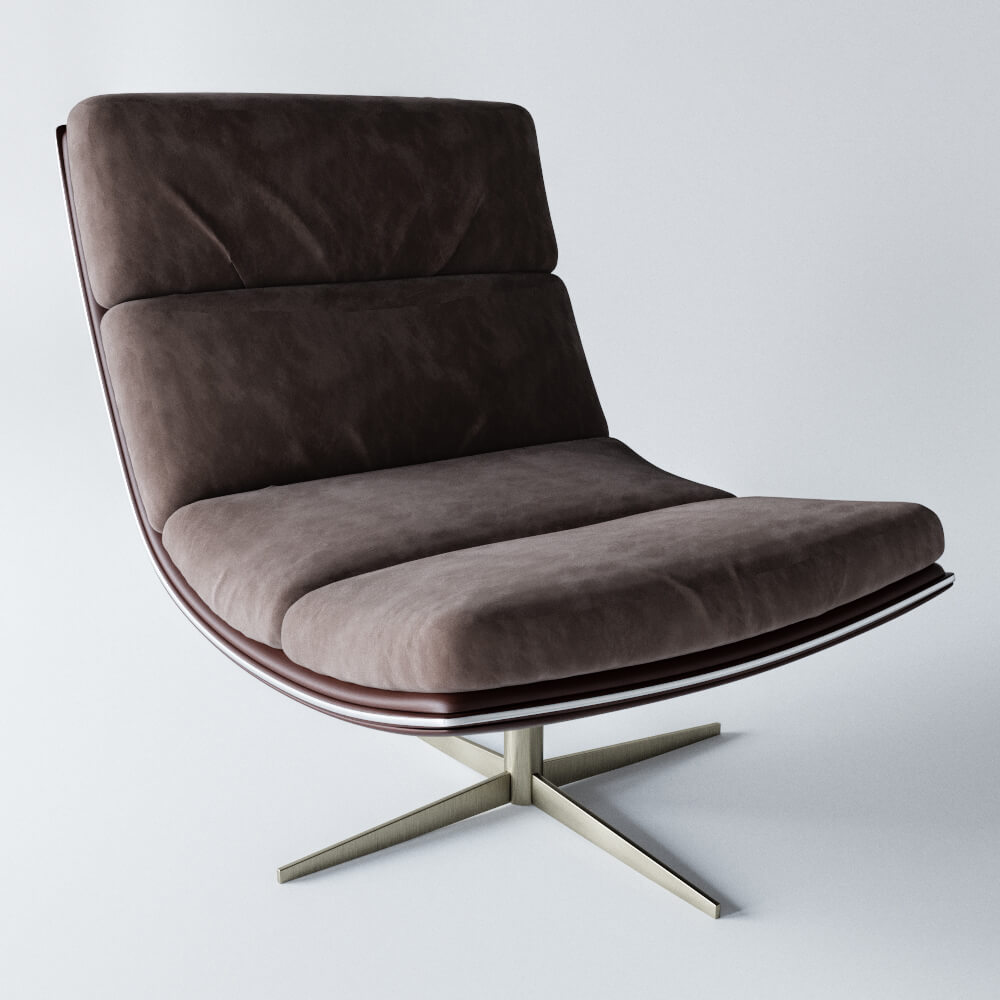 深灰色单人沙发椅3D模型（OBJ,FBX,MAX）