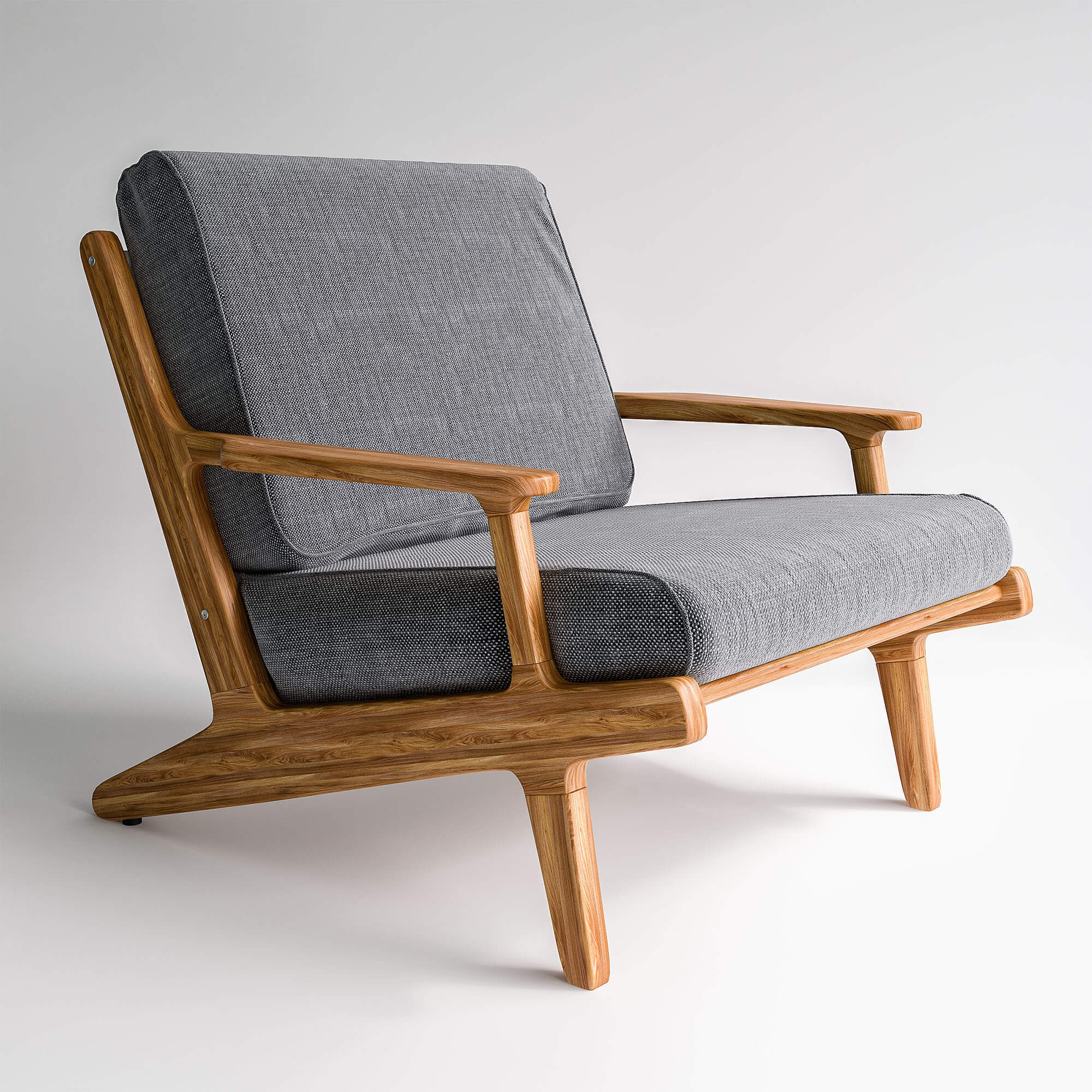 实木框架休闲沙发椅3D模型（OBJ,FBX,MAX）