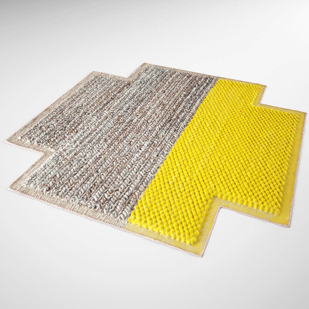 不规则形状黄色撞色地毯3D模型（OBJ,FBX,MAX）