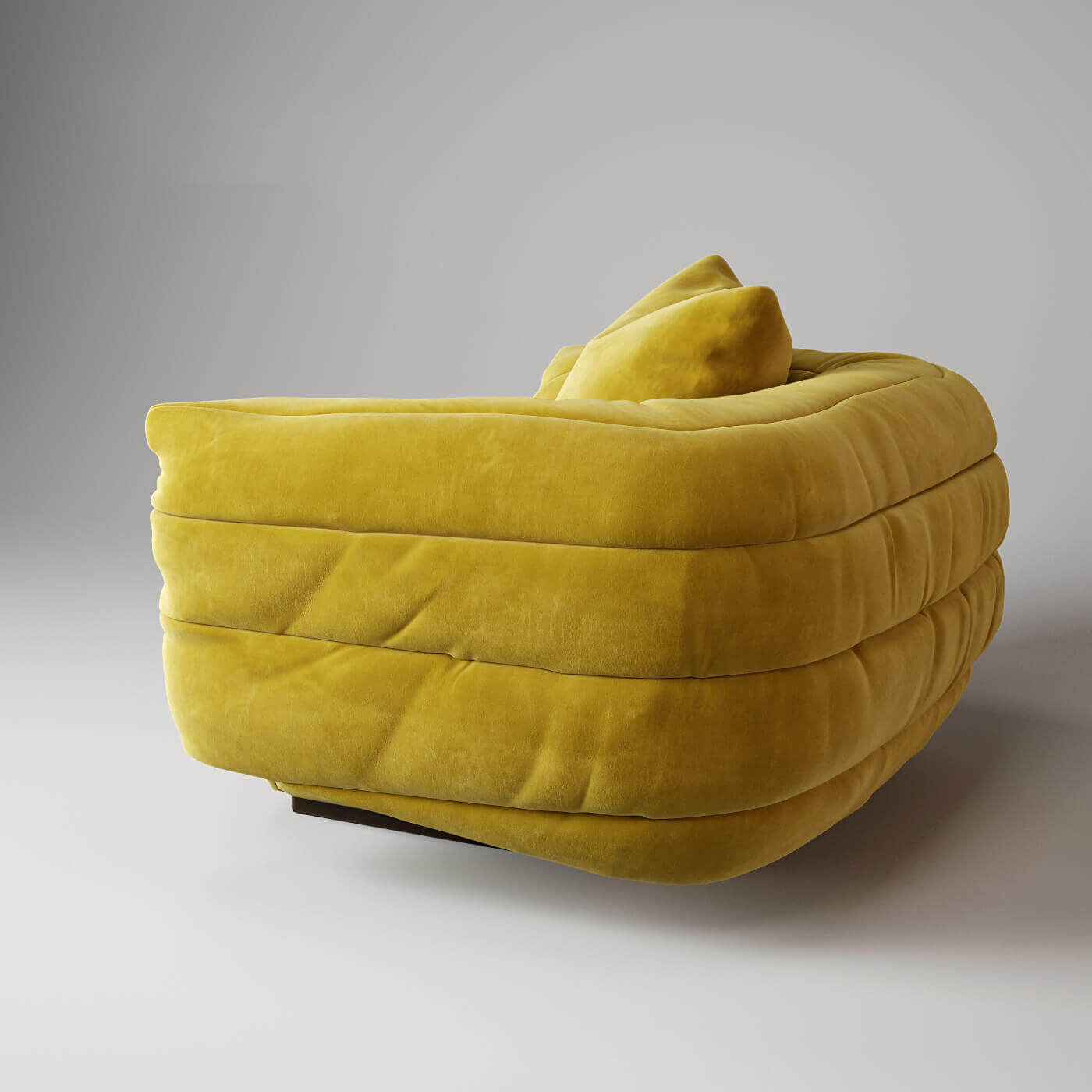 黄色单人扶手沙发椅3D模型（OBJ,FBX,MAX）