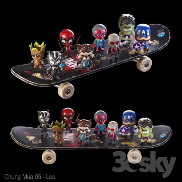 MARVEL漫威英雄Q版玩具3D模型下载（OBJ,MAX）