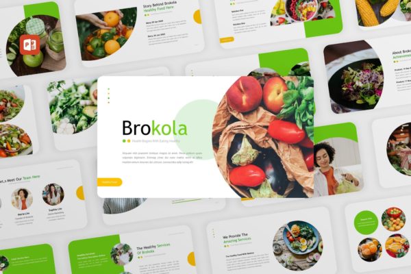 Brokola – 健康食物PowerPoint模板 (PPT,PPTX)