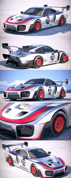 保时捷 935 2019 赛车跑车3D模型下载（FBX,OBJ,MAX）
