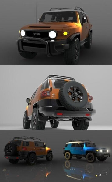 丰田 FJ Cruiser 复古版SUV 3D模型下载（OBJ,dwg,bip）