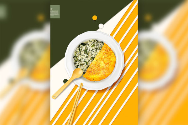 蛋包饭主食美食广告海报设计模板 (psd)