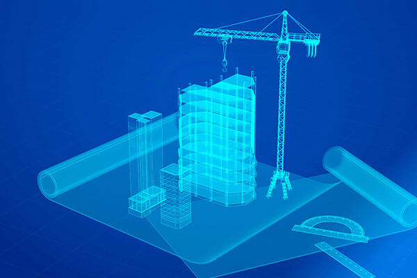 城市建设建筑蓝图透视图背景图素材 (psd)
