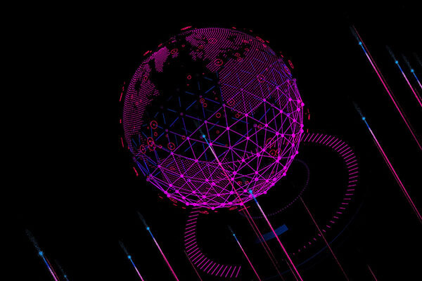 紫色点线连接未来科技星球背景图素材 (psd)