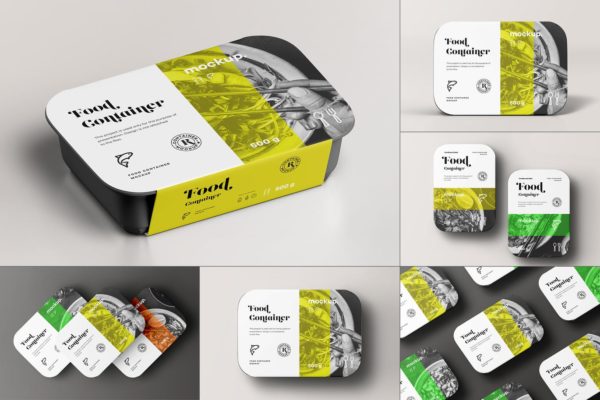高品质的外卖食品包装设计VI样机展示模型mockups Vol.3