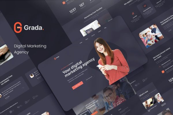 Grada -数字营销广告机构PSD模板(PSD)