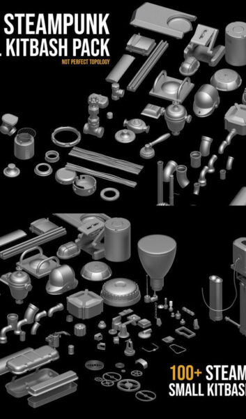 游戏风格蒸汽朋克机械3D模型下载（max,obj,fbx,zpr）