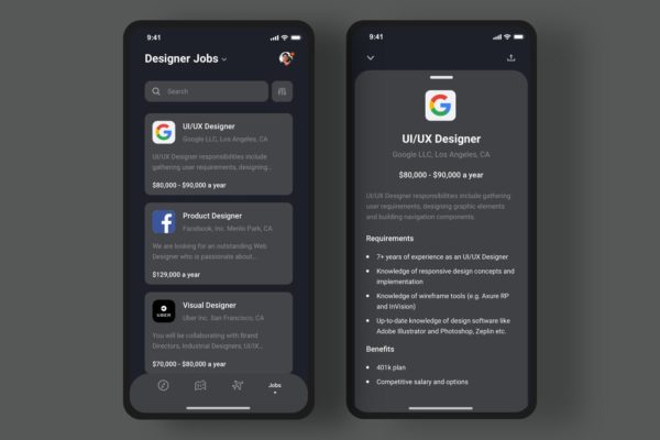 求职应用程序UI工具包(iOS)