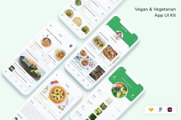 生鲜素食在线App UI 工具包(FIG,SKETCH,XD)
