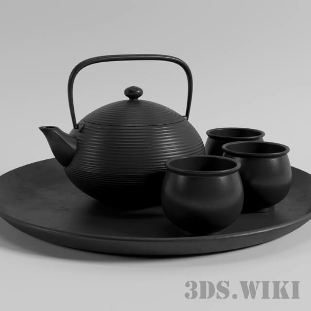 黑色陶瓷茶具3D模型（OBJ,FBX,MAX）