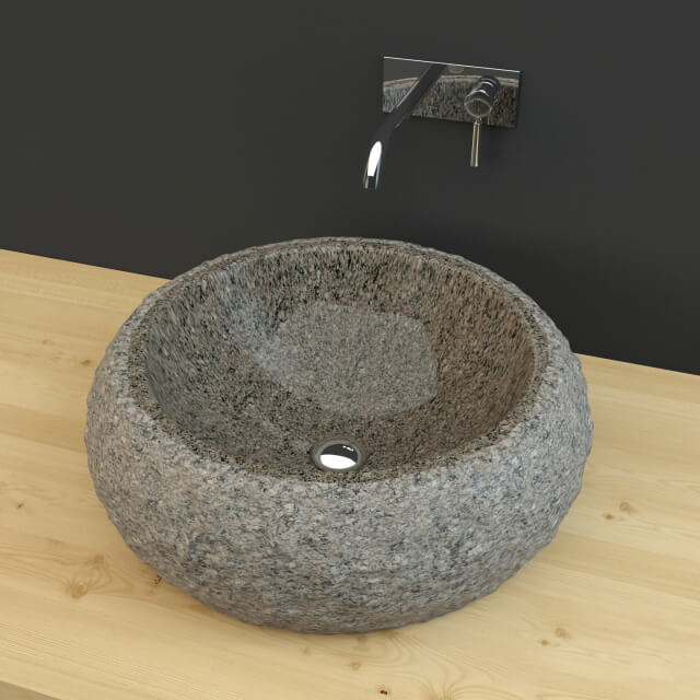 圆形石头水槽3D模型（OBJ,FBX,MAX）