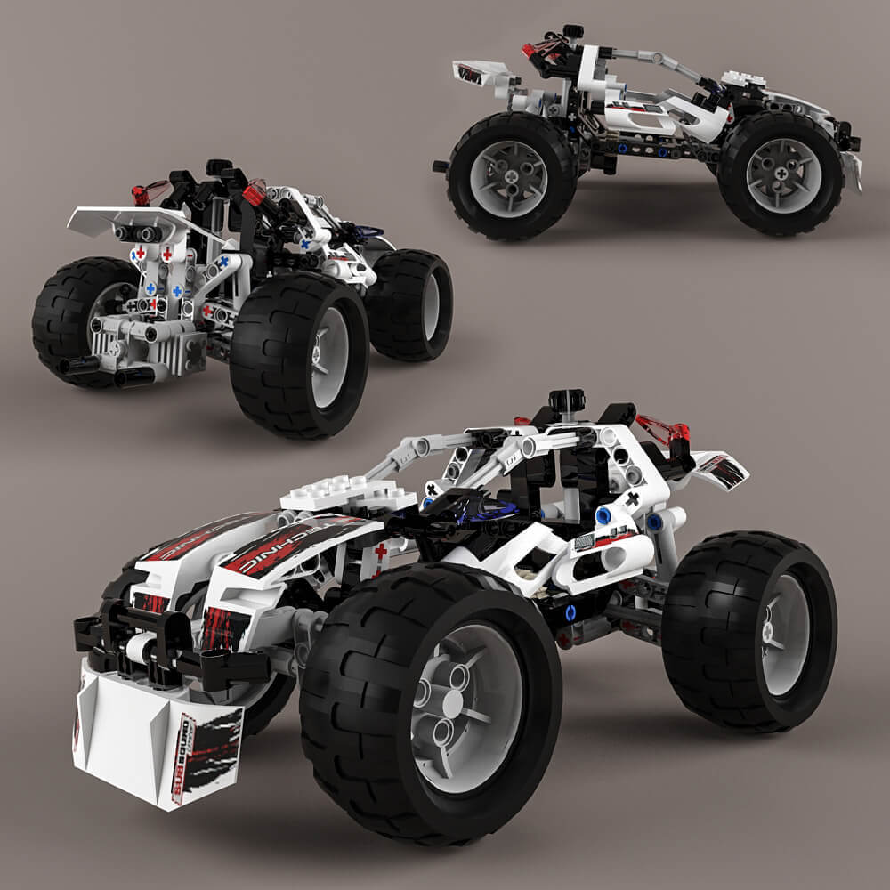 四轮摩托车积木玩具3D模型（OBJ,FBX,MAX）