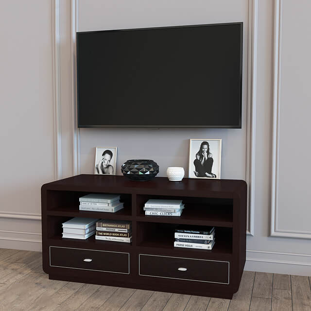 电视和深棕色电视柜3D模型（OBJ,FBX,MAX）