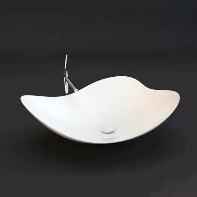 白色不规则形状水槽3D模型（OBJ,FBX,MAX）