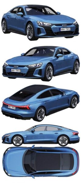 奥迪 RS E-tron GT 电动汽车3D模型下载（FBX,max,C4D,OBJ）