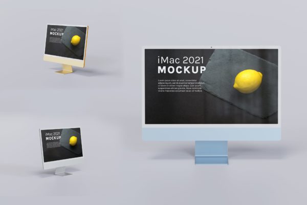 iMac 2021电脑产品模型(PDF,PSD)