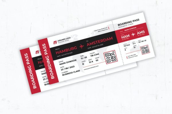 简单的机票入场券模板(AI,EPS,PSD)