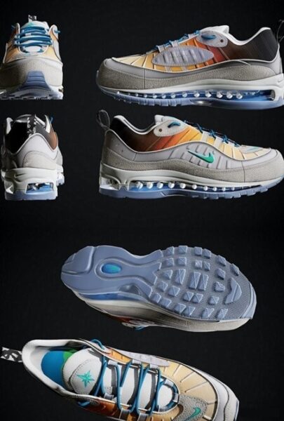 经典款运动球鞋 Nike Air Max 98 完美3D模型下载（OBJ,MAX,FBX）