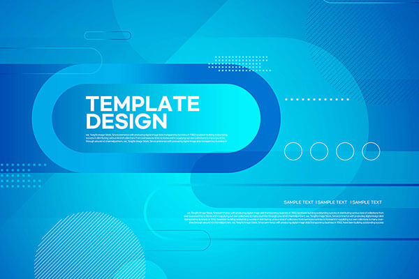 蓝色几何商业科技海报设计模板 (psd)