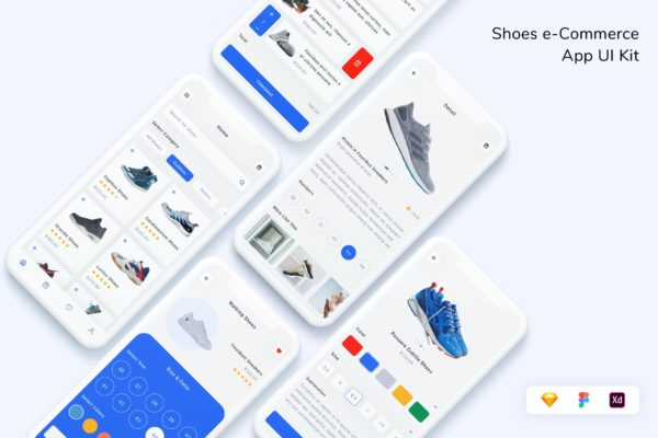 鞋子电商App UI工具包 (FIG,SKETCH,XD)