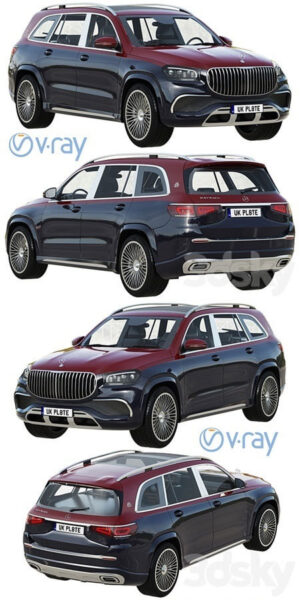 梅赛德斯奔驰迈巴赫Maybach GLS豪车SUV汽车3D模型下载（OBJ,FBX,MAX）