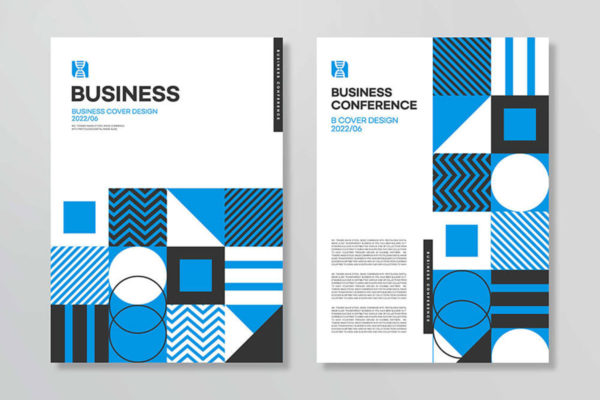 几何元素商业图册封面设计模板 (psd)