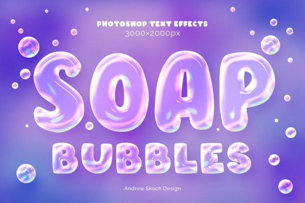 肥皂泡文字和标志效果样式(PSD,PDF)