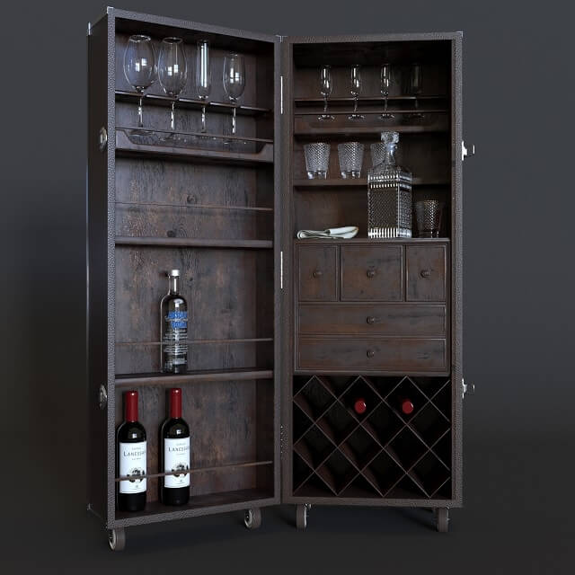 黑色酒柜3D模型（OBJ,FBX,MAX）