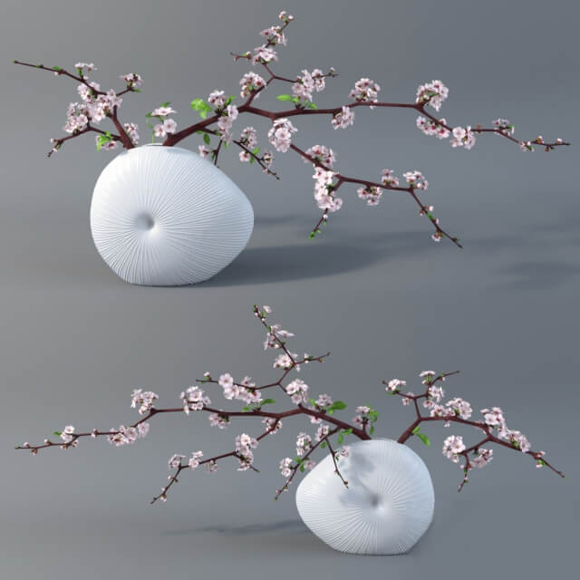 樱桃花枝3D模型（OBJ,FBX,MAX）
