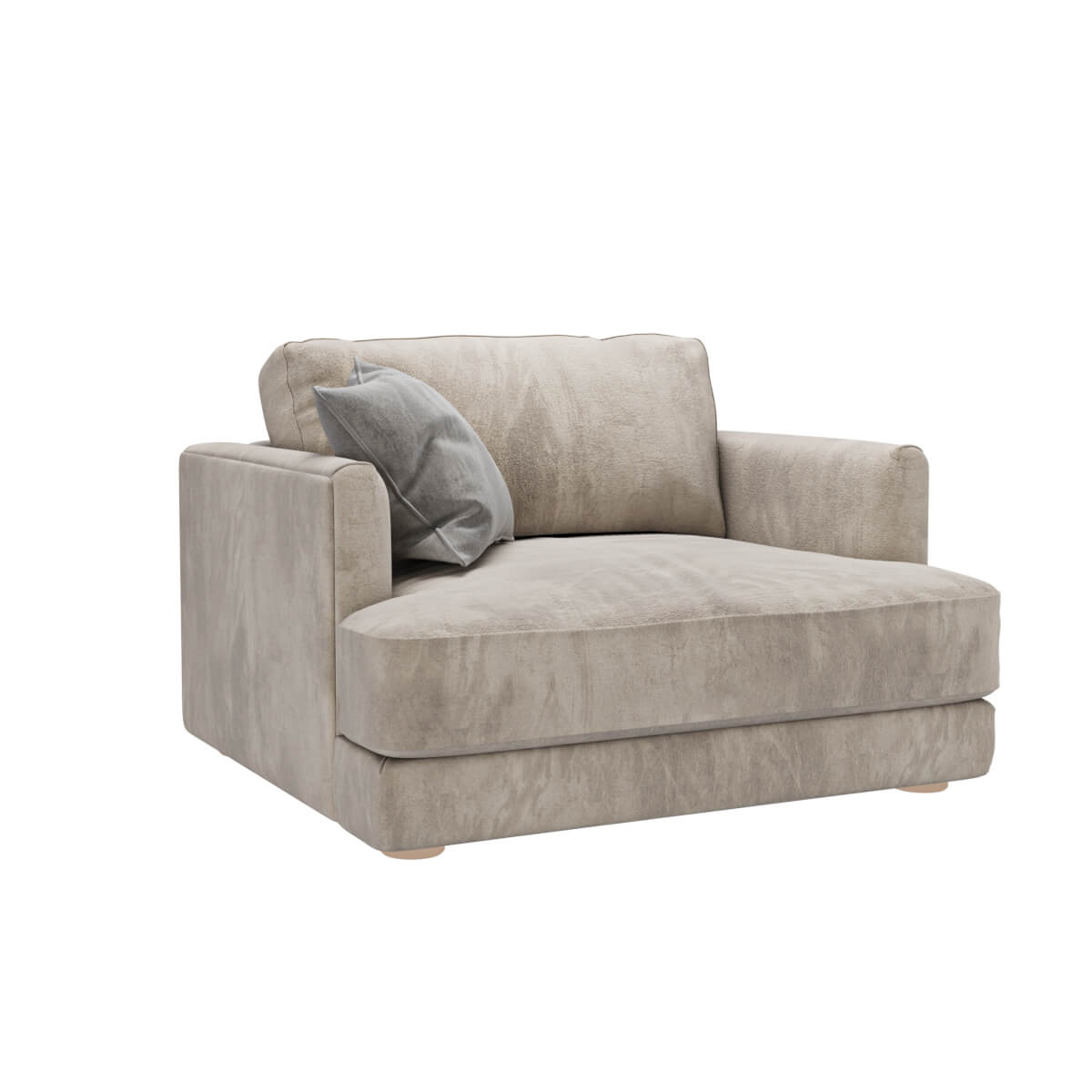 浅灰色布艺扶手单人沙发3D模型（OBJ,FBX,MAX）