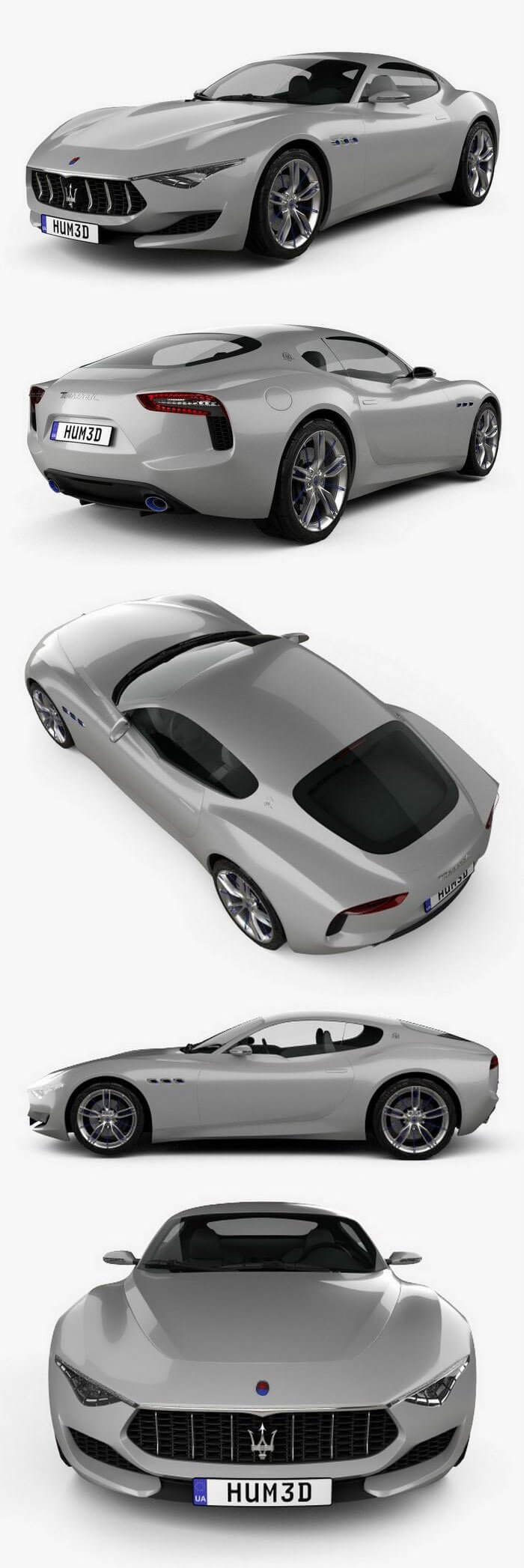 玛莎拉蒂 Alfieri 2014 跑车汽车3D模型下载（C4D,FBX,OBJ,MAX）