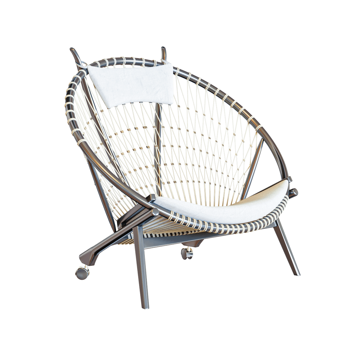 Hans Wegner圆形金属框架扶手椅3D模型（OBJ,FBX,MAX）
