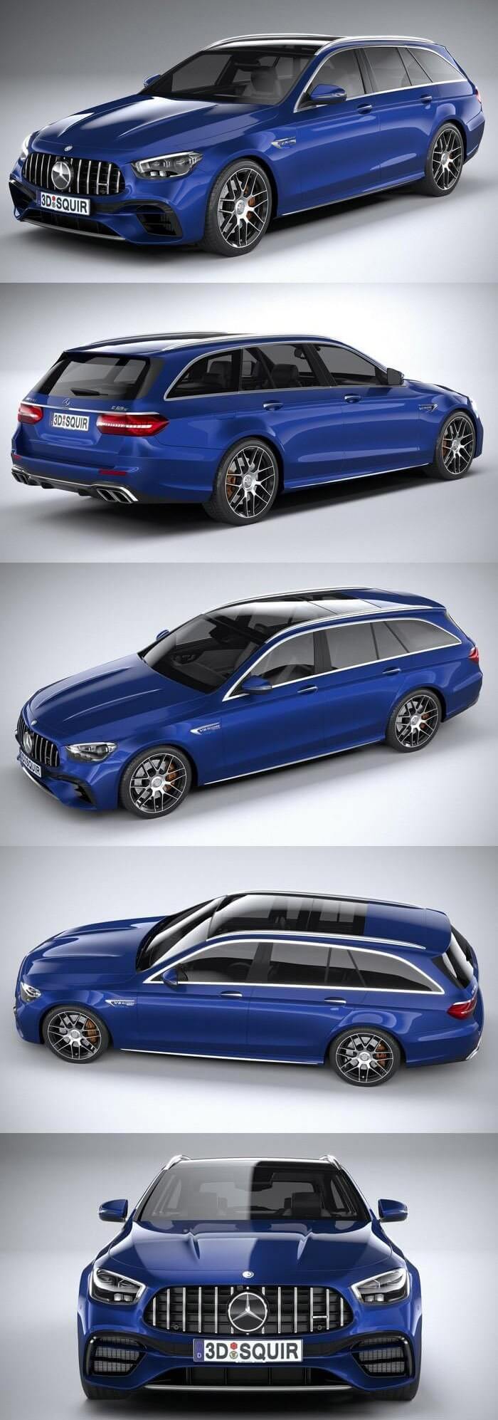 梅赛德斯奔驰 E63 Estate AMG 2021 汽车轿车旅行车3D模型下载 (C4D,FBX,OBJ,MAX)