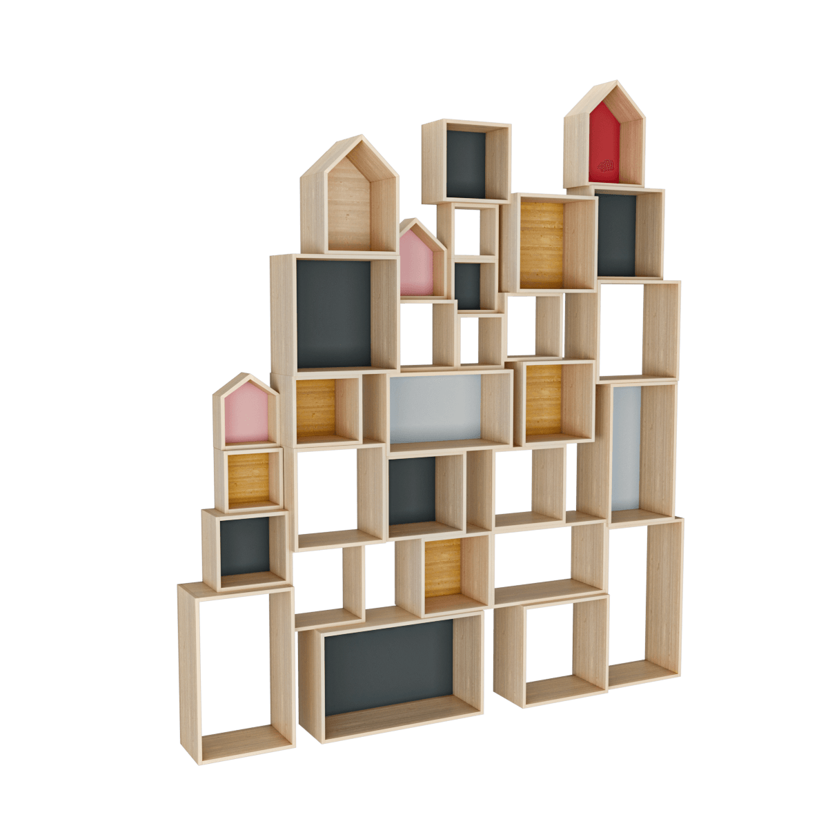 组合实木置物柜3D模型（OBJ,FBX,MAX）