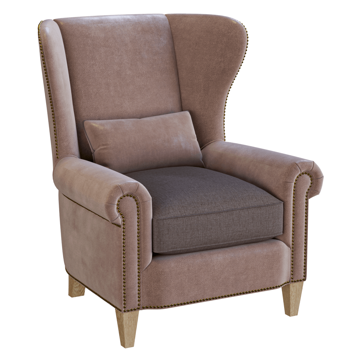 Gramercy Home浅粉色扶手沙发椅3D模型（OBJ,FBX,MAX）