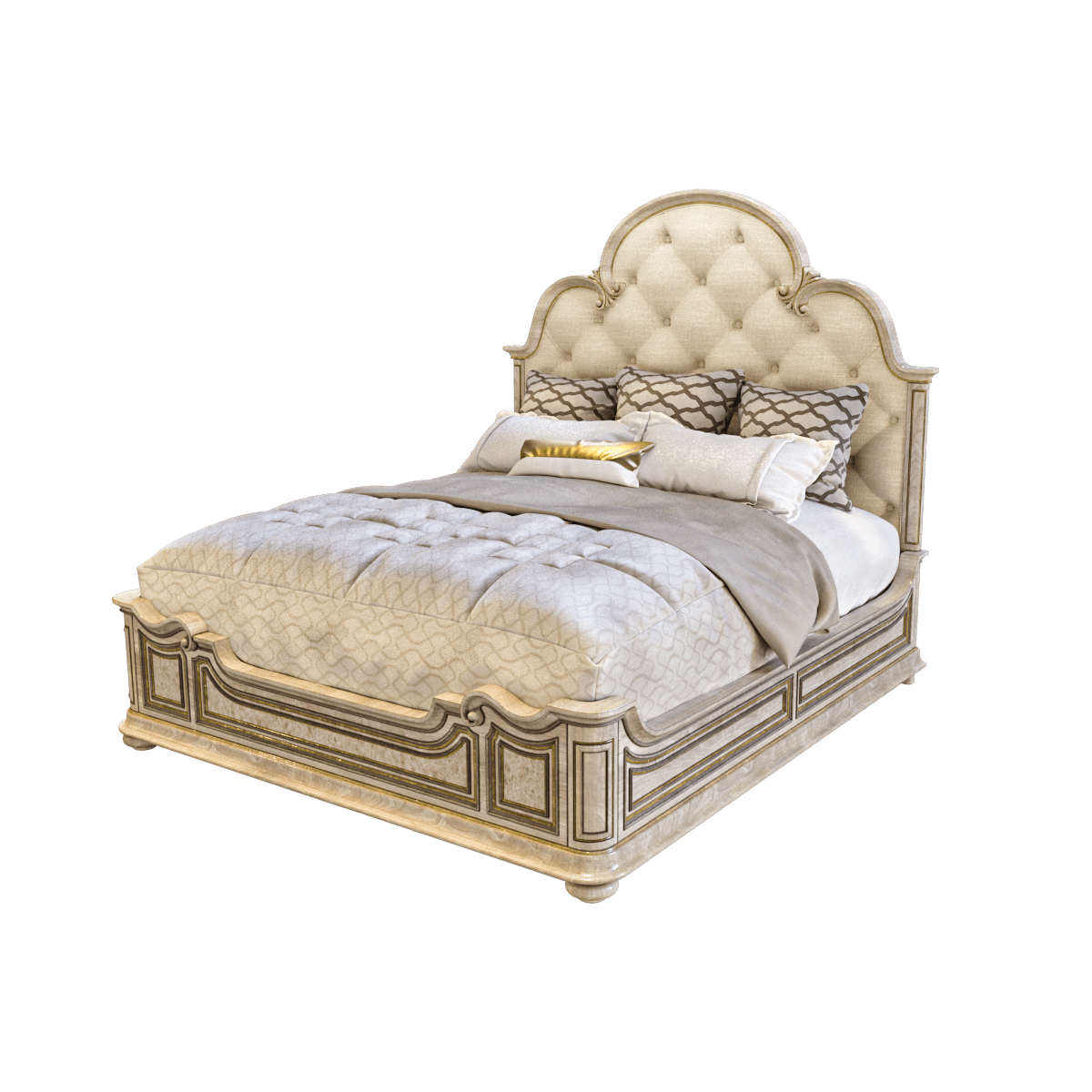 软垫面板床3D模型（OBJ,FBX,MAX）
