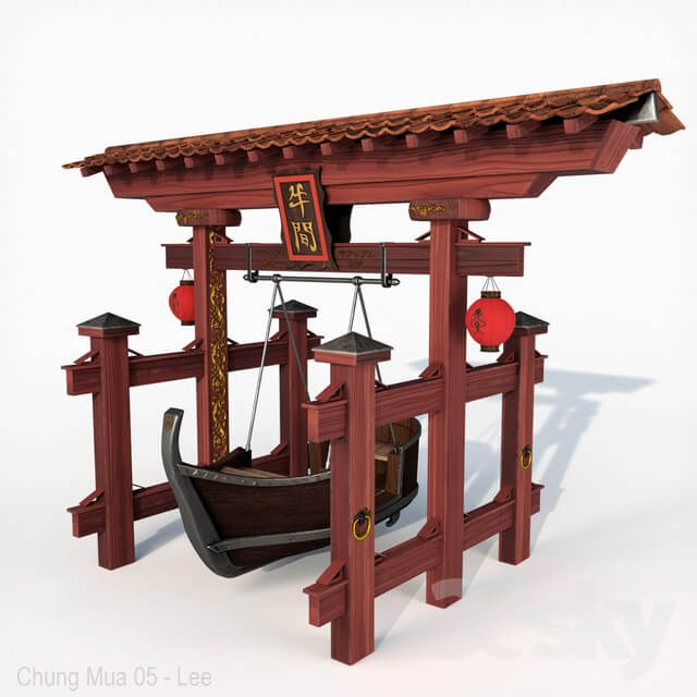 日式儿童摇摆船3D模型（FBX,MAX）