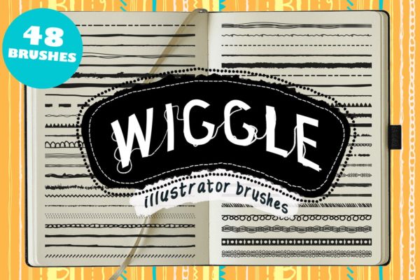 时尚高端逼真质感的Wiggle Illustrator 矢量画笔大集合-AI