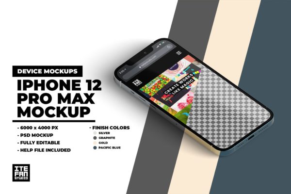 iPhone 12 Pro Max  个性手机样机 (PSD)