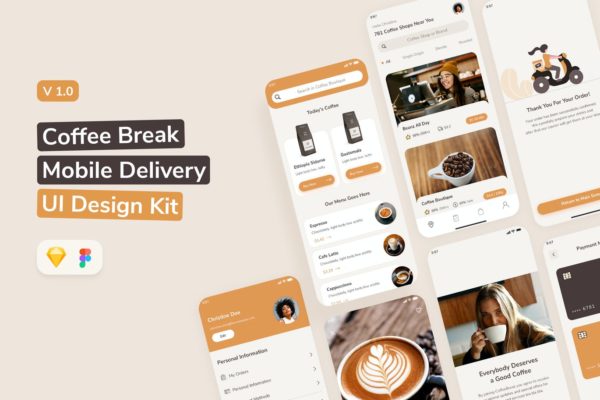 咖啡外卖 App (SKETCH,FIG)