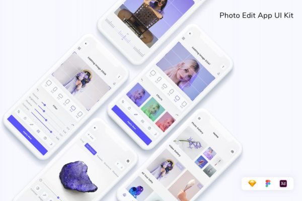 照片编辑 App UI Kit (FIG,SKETCH,XD)