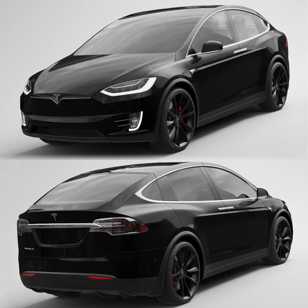 特斯拉 Tesla Model X 电动车3D模型下载 (fbx,max,obj)