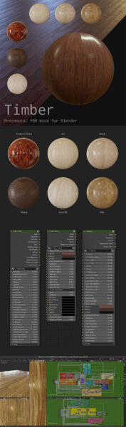真实的逼真的Blender PBR程序化木材材质下载(Blend)