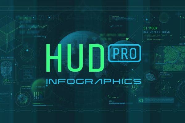 HUD Pro信息图表元素(AI,EPS,JPG,PSD)