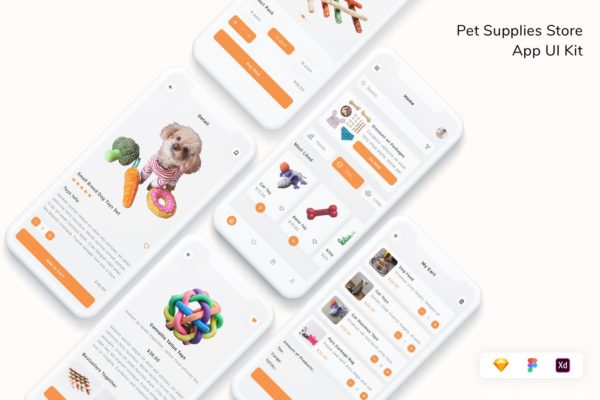 宠物用品商店App UI工具包 (FIG,SKETCH,XD)